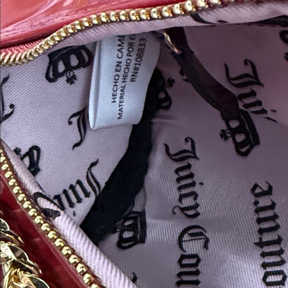 Juicy Couture Burgundy Shoulder Bag with Gold Chain - Picture 9 of 10